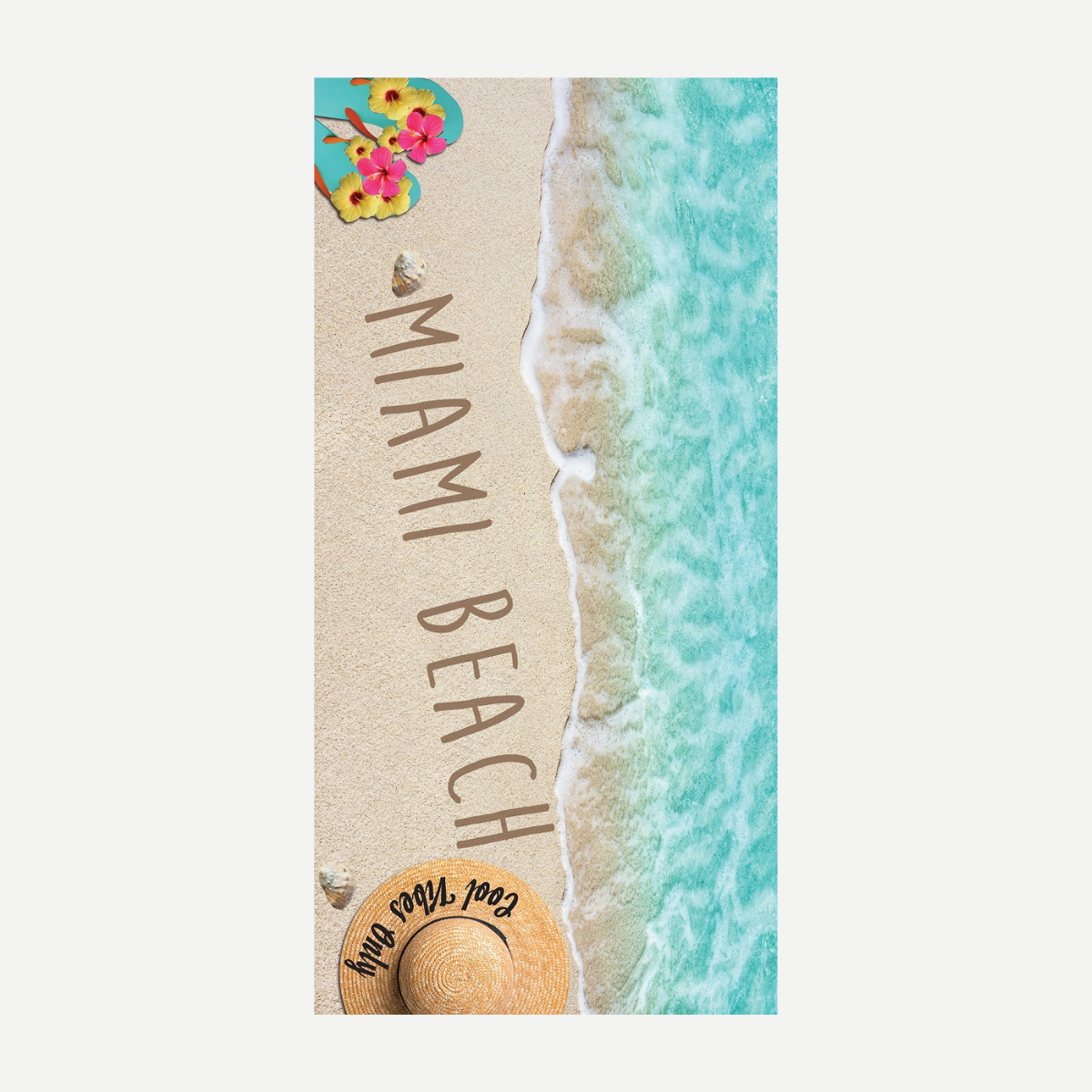 Miami Beach Cool Vibes Velour Towel