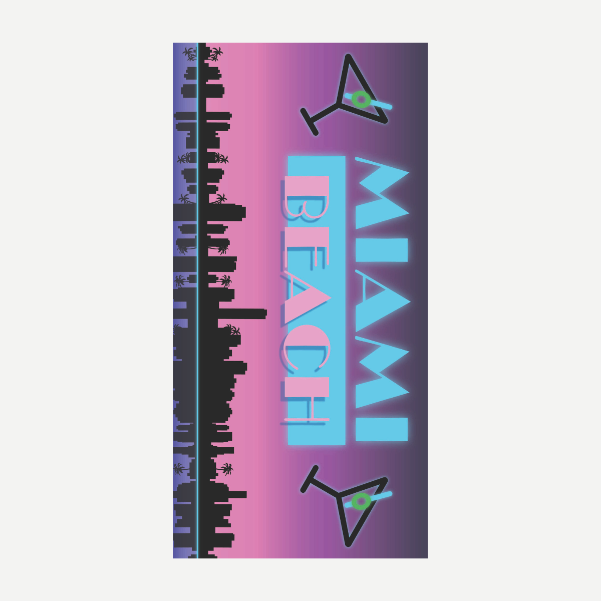 Miami Martini Beach Towel