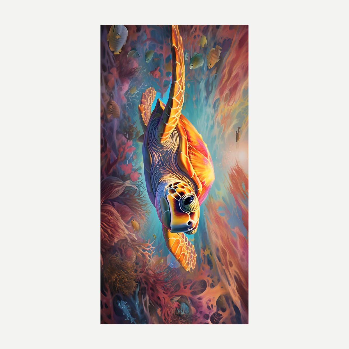 Underwater Turtle Friends Beach Towel