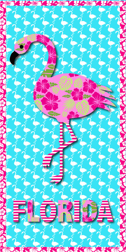 Fun Flamingo Florida Beach Towel (30x60) - 0256FL