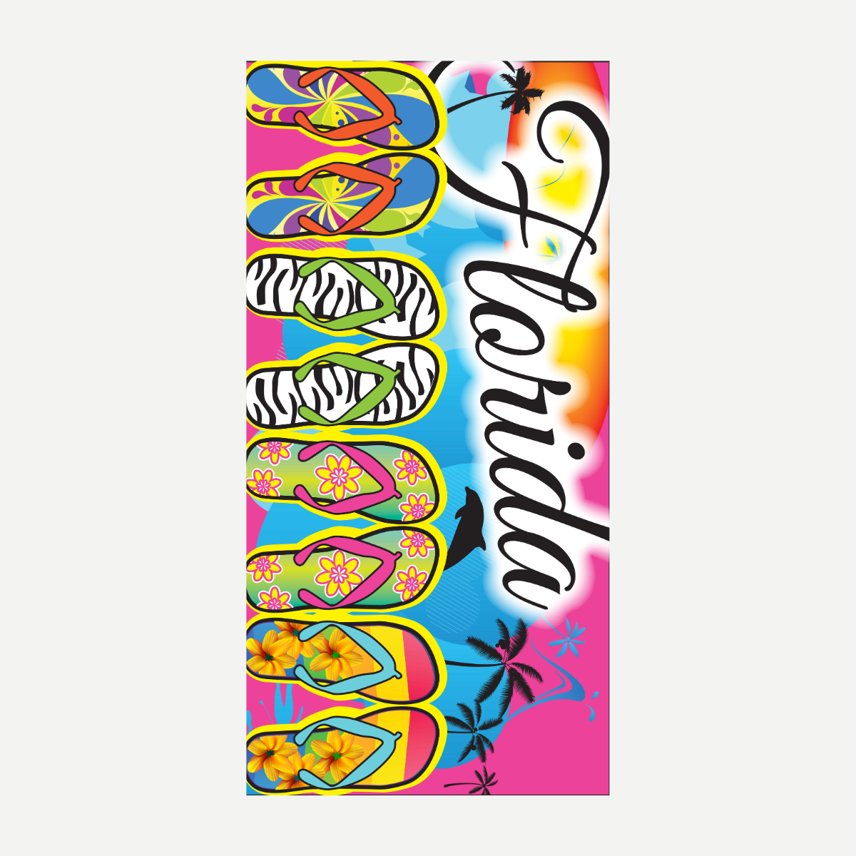 Florida - Fun Flip Flops Beach Towel