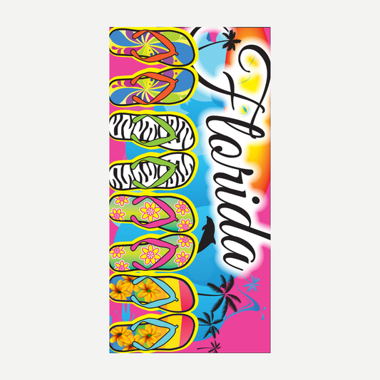 Florida - Fun Flip Flops Beach Towel
