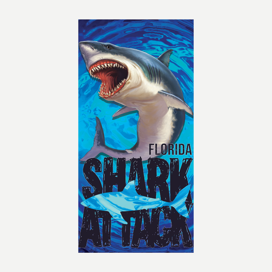 Florida Shark Attack Beach Towel