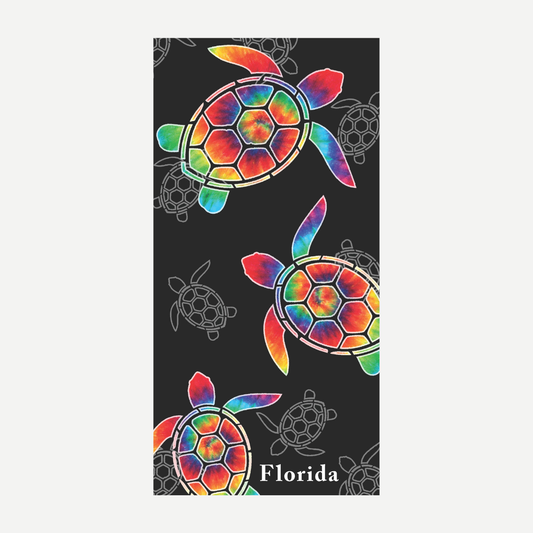 Florida Turtle Tie Dye Beach Towel
