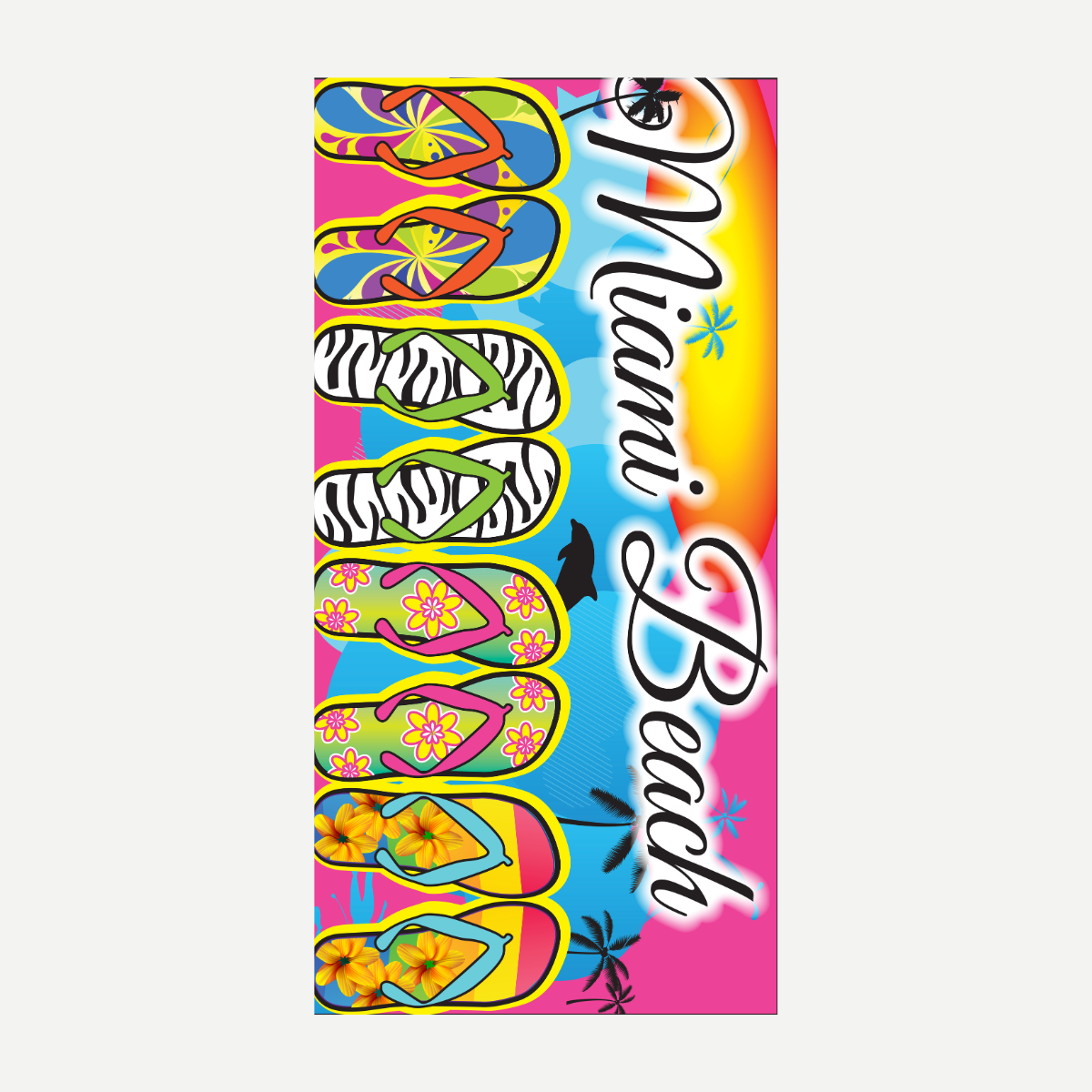 Fun Flip Flops Miami Beach Towel