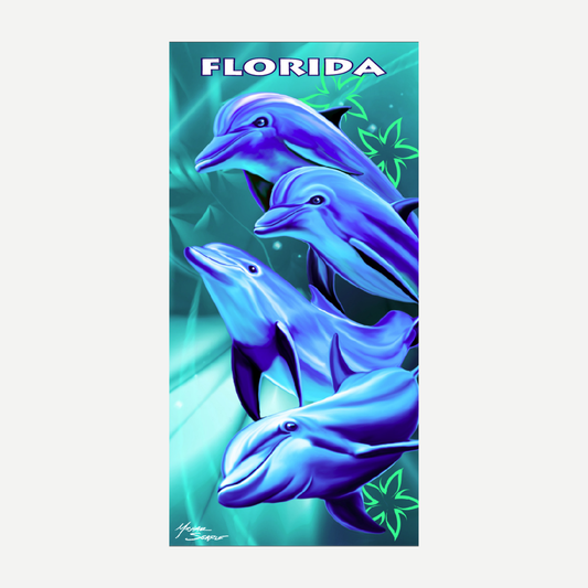 Happy Dolphins Florida Beach Towel