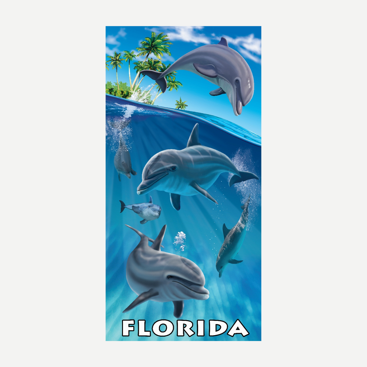 Island Dolphins Florida Beach Towel