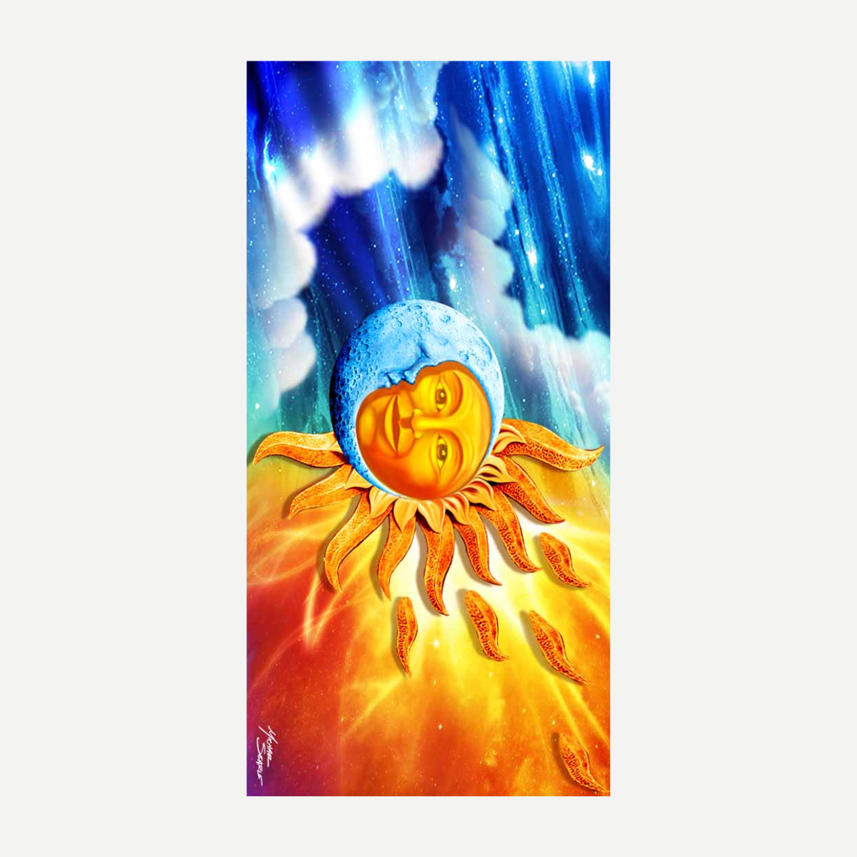 Sun & Moon Merging Beach Towel