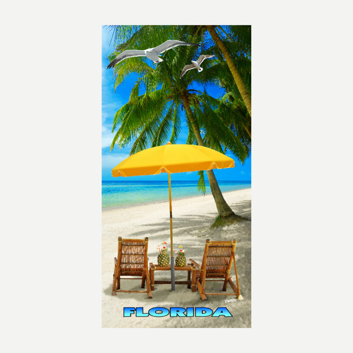 Vacation Time Florida Beach Towel