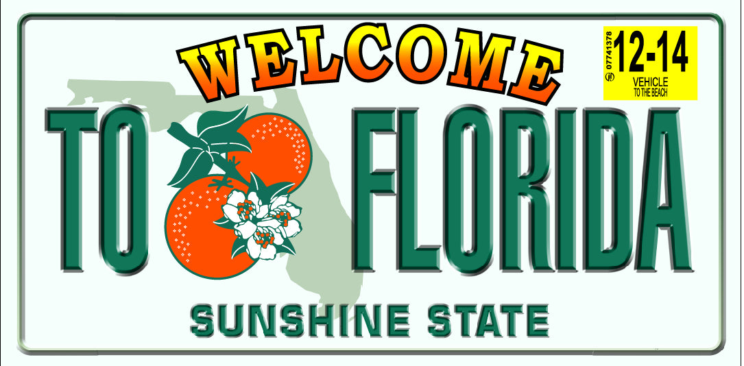Florida Plate Beach Towel (30x60) - 0014FL