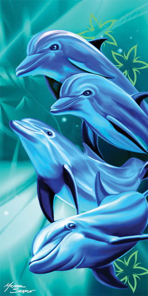 Happy Dolphins Beach Towel (30x60) - 0060
