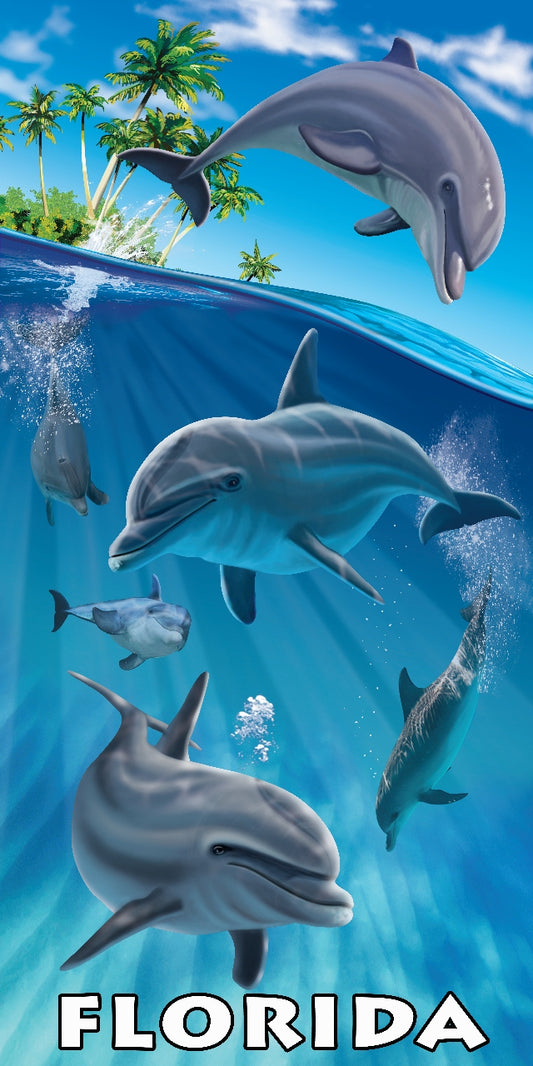Island Dolphins FL Beach Towel (30x60) - 0127FL