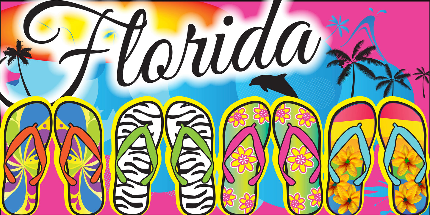 Fun Flip Flops Florida Beach Towel (30x60) - 0154FL