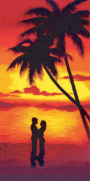 Couple at Sunset Beach Towel (30x60) - 022