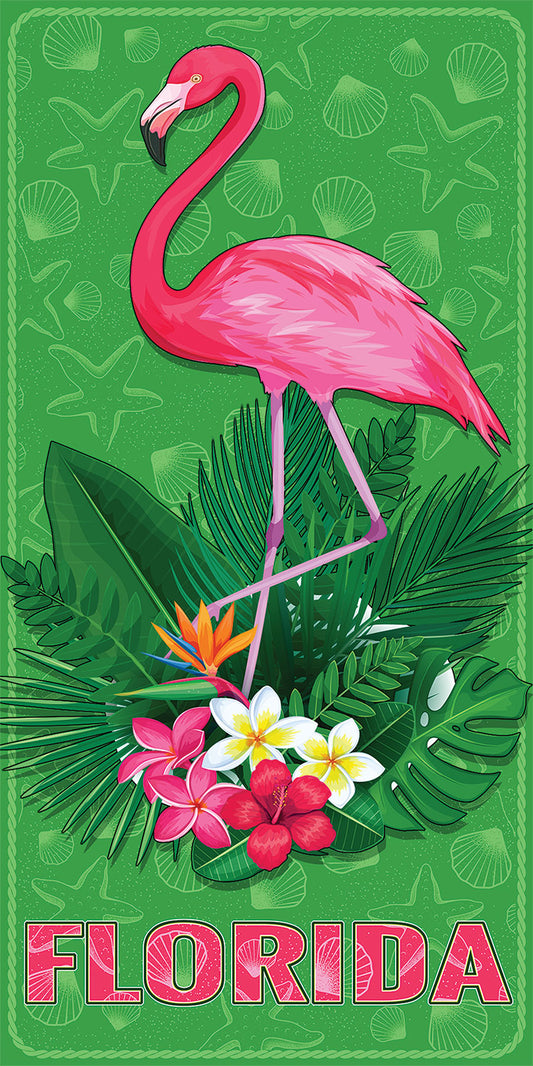 Florida Flamingo Gardens Beach Towel (30x60) - 0276FL