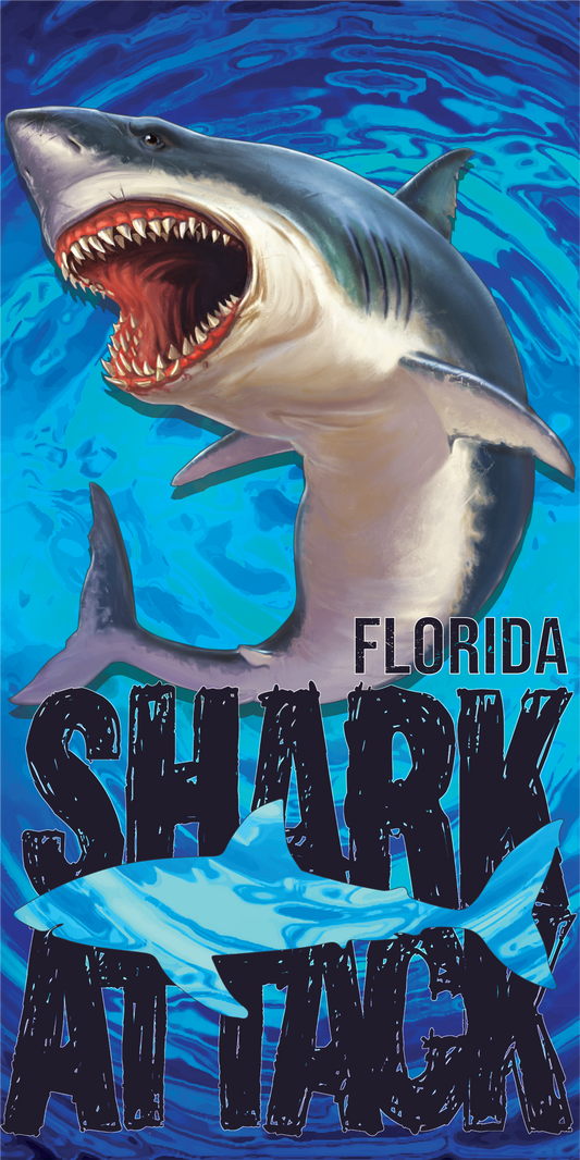 Florida Shark Attack Beach Towel (30x60) - 0279FL