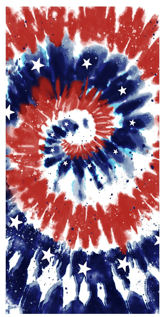 American Flag Tie Dye Beach Towel (30x60) - 0347