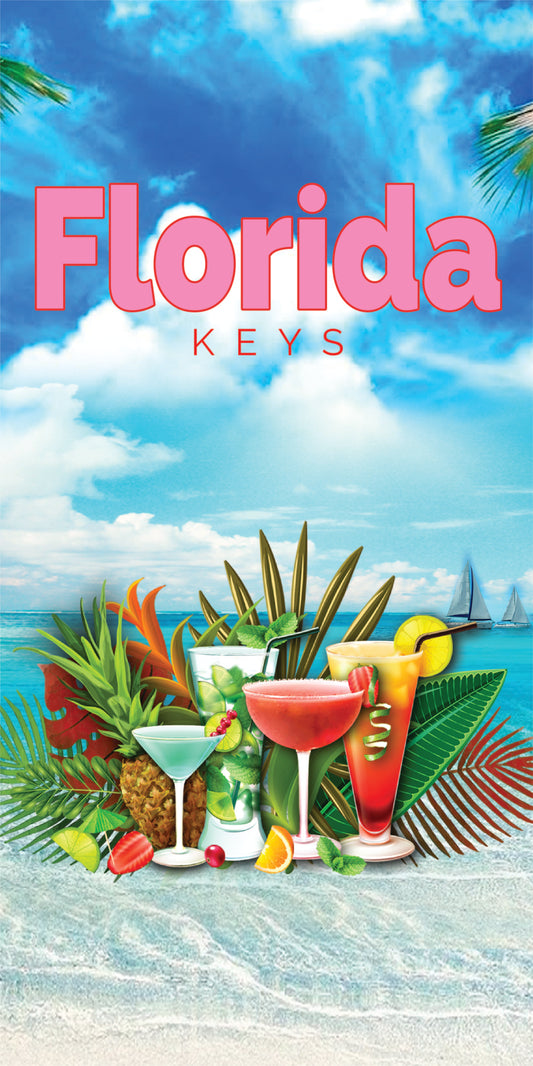 Drinks In Florida Keys Beach Towel (30x60) - 0355FK