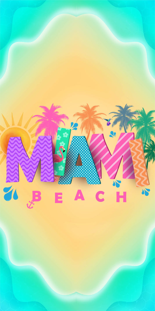 Miami Beach Zone Beach Towel (30x60) - 0356MIA